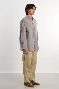 Nanamica Regular Collar Stripe Wind Shirt – Gray | Centre Commercial