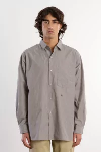 Nanamica Regular Collar Stripe Wind Shirt – Gray | Centre Commercial