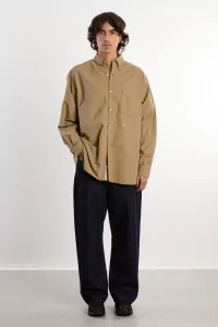 Nanamica Button Down Wind Oxford Shirt – Beige | Centre Commercial