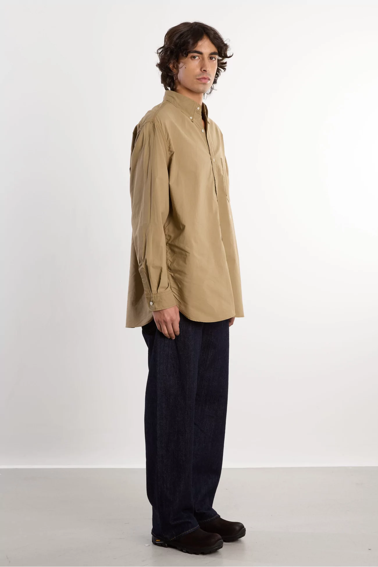 Nanamica Button Down Wind Oxford Shirt – Beige | Centre Commercial