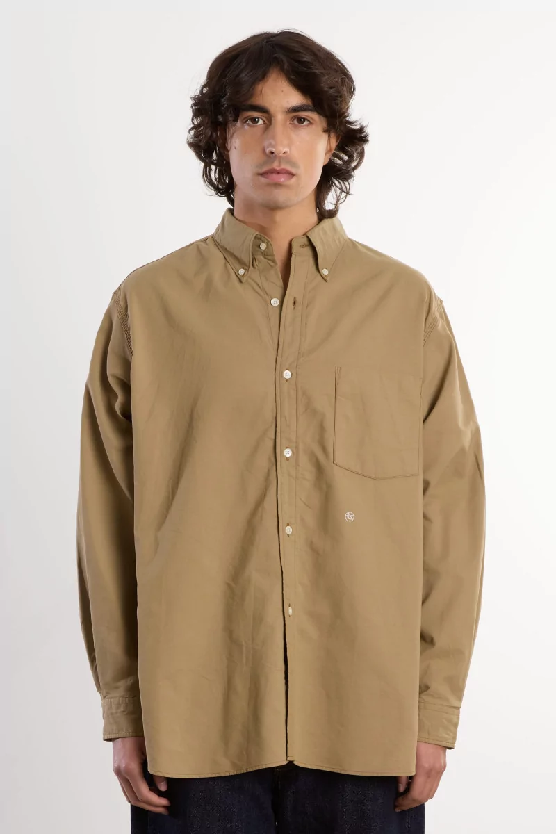 Chemise Oxford Button Down Wind Nanamica – Beige | Centre Commercial