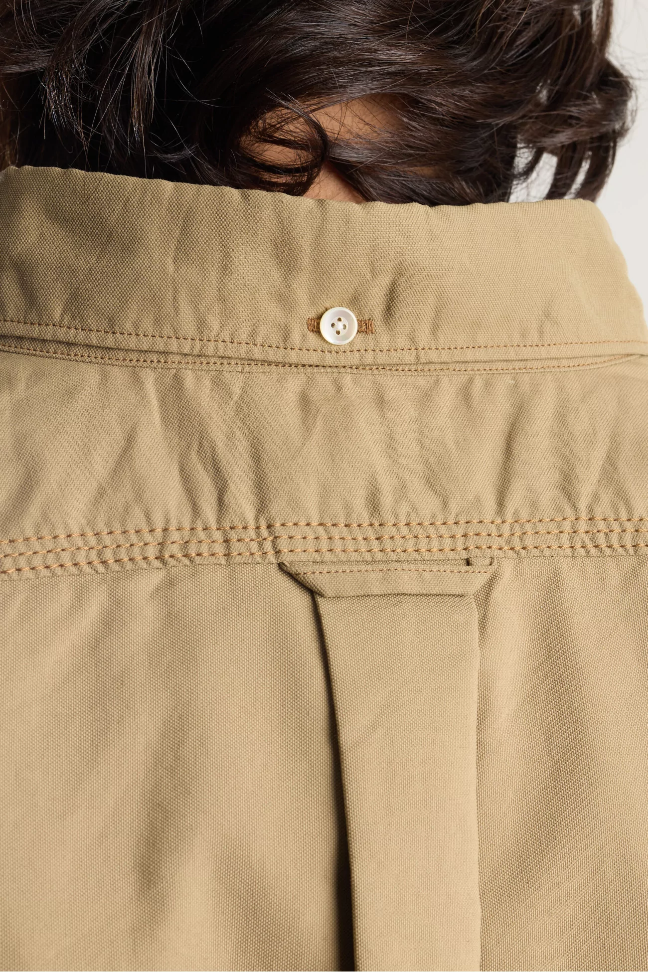 Chemise Oxford Button Down Wind Nanamica – Beige | Centre Commercial