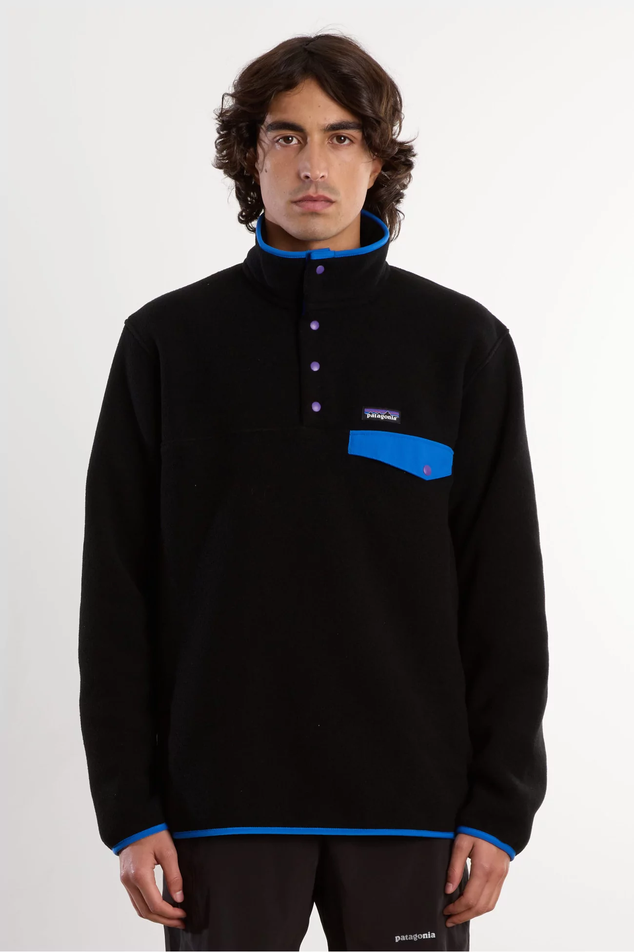 Polaire Homme Synch Snap-T Patagonia – Black P6 Blue | Centre Commercial