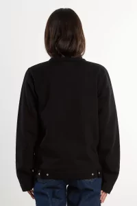 Cardigan Pression Molleton Coton Bio agnès b. – Noir | Centre Commercial