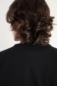 agnès b. Organic Cotton Fleece Snap Cardigan – Noir | Centre Commercial