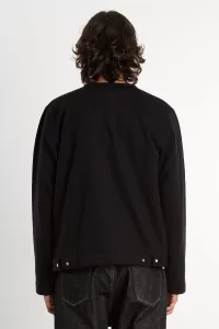 Cardigan Pression Molleton Coton Bio agnès b. – Noir | Centre Commercial