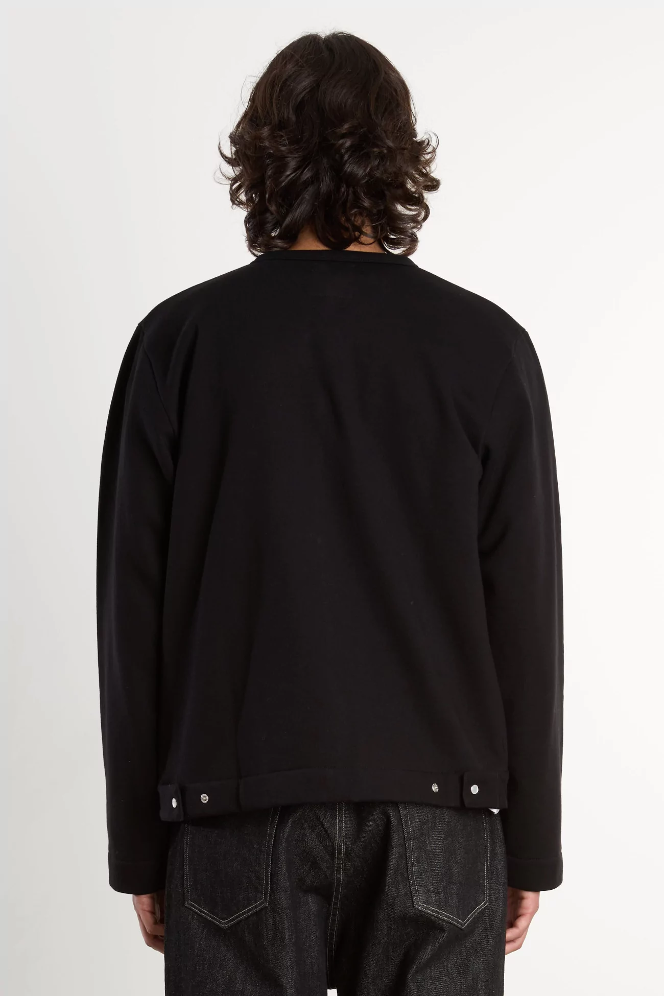 Cardigan Pression Molleton Coton Bio agnès b. – Noir | Centre Commercial