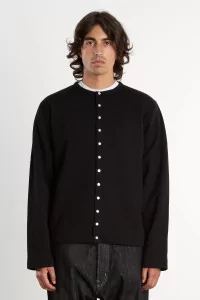 Cardigan Pression Molleton Coton Bio agnès b. – Noir | Centre Commercial