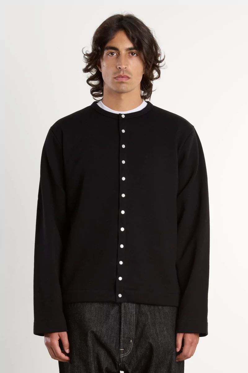 Cardigan Pression Molleton Coton Bio agnès b. – Noir | Centre Commercial
