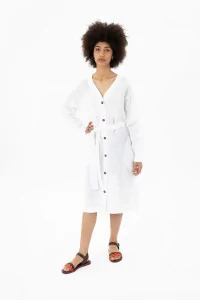 Centre Commercial | FEMME MOE LINEN DRESS WHITE MASKA