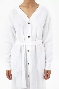 Centre Commercial | FEMME MOE LINEN DRESS WHITE MASKA